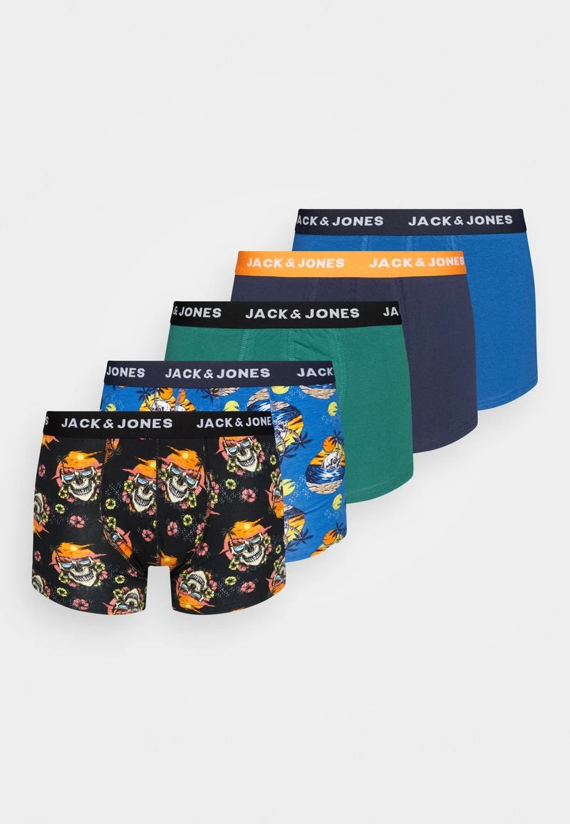 Jack & Jones JACSKULLS TRUNKS 5 PACK - Panties - Black/blue Lolite/lush Meadow/navy Blazer/blue Lolite 3 Jack & Jones JACSKULLS TRUNKS 5 PACK - Panties - Black/blue Lolite/lush Meadow/navy Blazer/blue Lolite