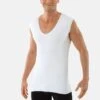 UNTERHEMD LASERCUT OHNE SAUM DEEP-V OHNE ARM - Unterhemd/-shirt - Weiß