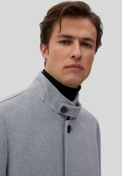 S.Oliver MIT VERSCHLIESSBAREM KRAGEN - Klassischer Mantel - Grey -Herrenbekleidung c80d102f077f487db5ce18636466a669