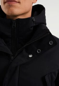 WE FASHION MET CAPUCHON - Parka - Black -Herrenbekleidung ccdb2c189087443eae1c201d325984ee