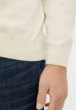 S.Oliver RUNDHALS LANGARM LOGO DI - Strickpullover - Hellgrau Melange -Herrenbekleidung cef99755542f4d3c8a4c01da709f82c7