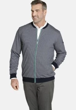 DUKE MELVYN - Sweatjacke - Dunkelblau Gestreift