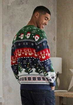 Next CHRISTMAS STANDARD - Strickpullover - Green -Herrenbekleidung d4c4798770a34a69a656286e4bffa9e7