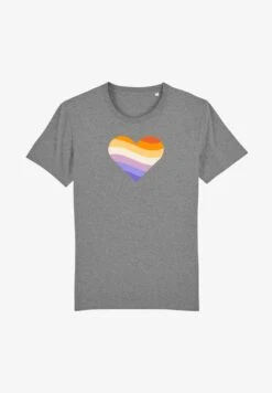 RAINBOW HEART - T-Shirt Print - Hibiscus Rose -Herrenbekleidung d4cd24fcd7c84af59b046fc14fb00424