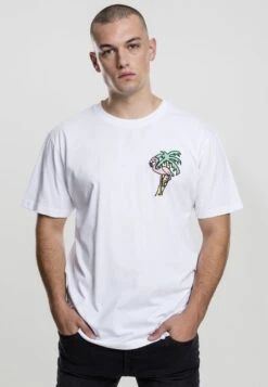 Mister Tee FLAMINGO TEE - T-Shirt Print - White