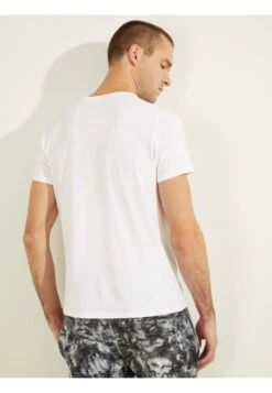 Guess TRIANGLE - T-Shirt Print - Blanc -Herrenbekleidung e3f787e1e92c4aca985f45195cf9637f