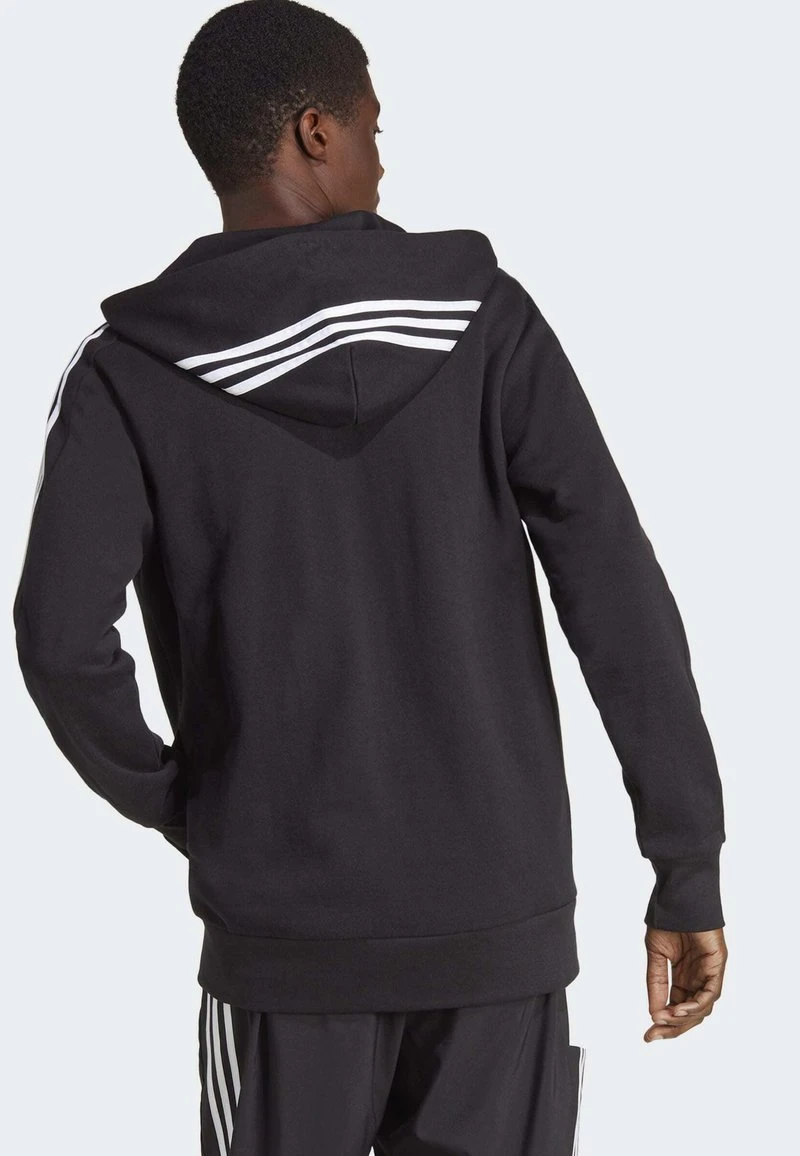 Adidas Sportswear M 3S FT FZ HD - Sweatjacke - Black White 4 Adidas Sportswear M 3S FT FZ HD - Sweatjacke - Black White – Bild 2