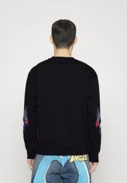 Evisu EAGLE CREWNECK - Sweatshirt - Black -Herrenbekleidung e52746962e234dc181c358a9a3cfef8a
