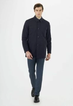 SOLID-COLORED DUST - Kurzmantel - Blu Scuro