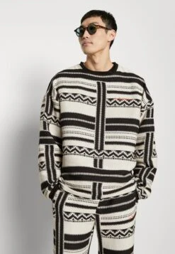 Strickpullover - Black/white -Herrenbekleidung e80caa00fb294802bfd0977cd7f891c7