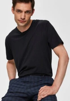Selected Homme T-Shirt Basic - Black -Herrenbekleidung fd9e8b1ab9c4437899a4f7594cafb260